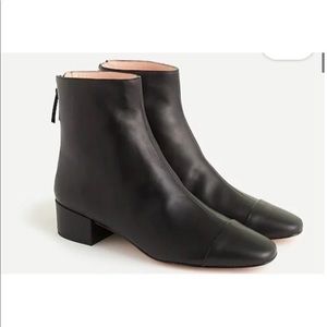 J. CREW Black Cap Toe Ankle Boots